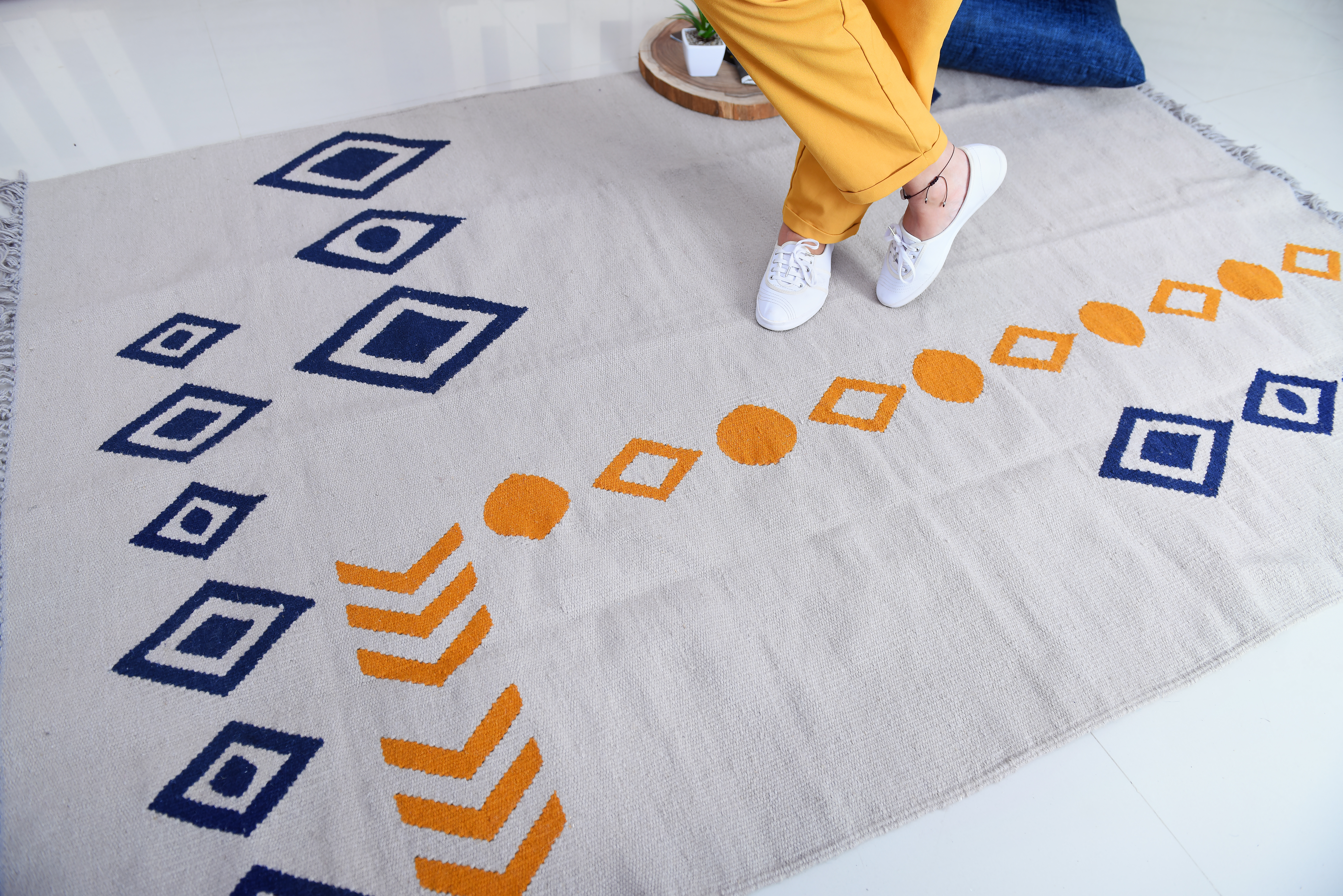 Rhombus carpets (1.5 x 2.0 meters) Blue