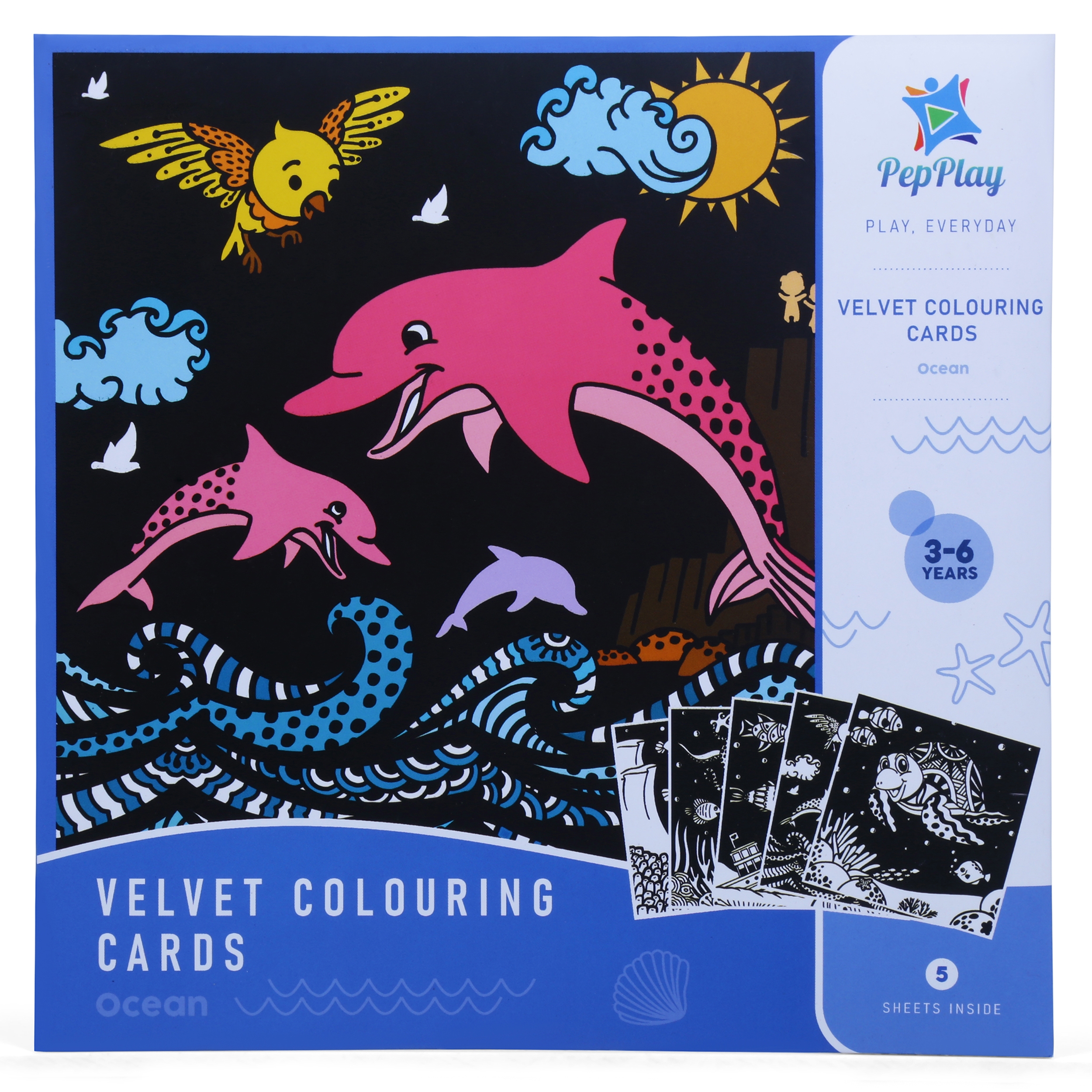 PepPlay Velvet Colouring Cards - Ocean Life