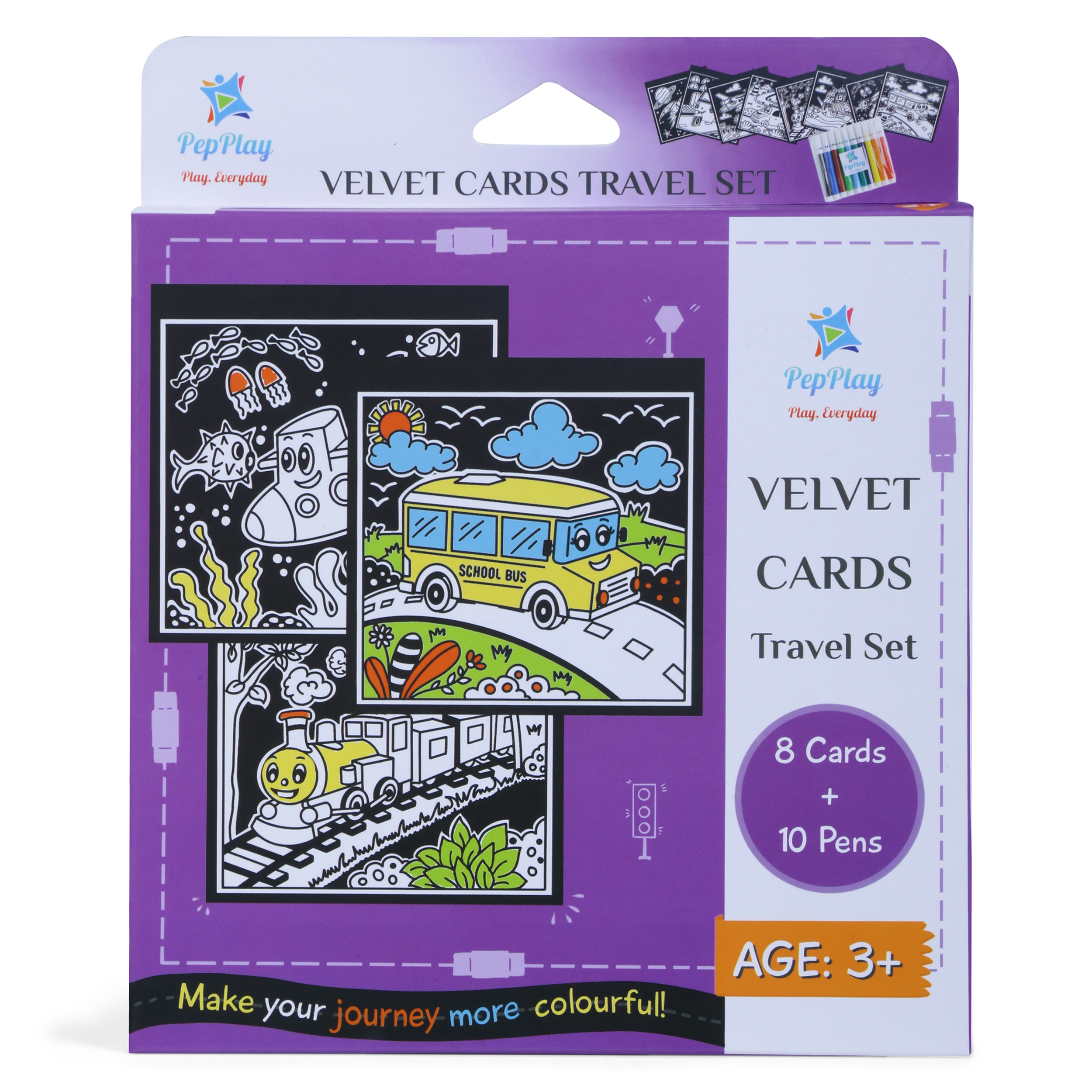 PepPlay Velvet Coloring Cards - Travel Set
