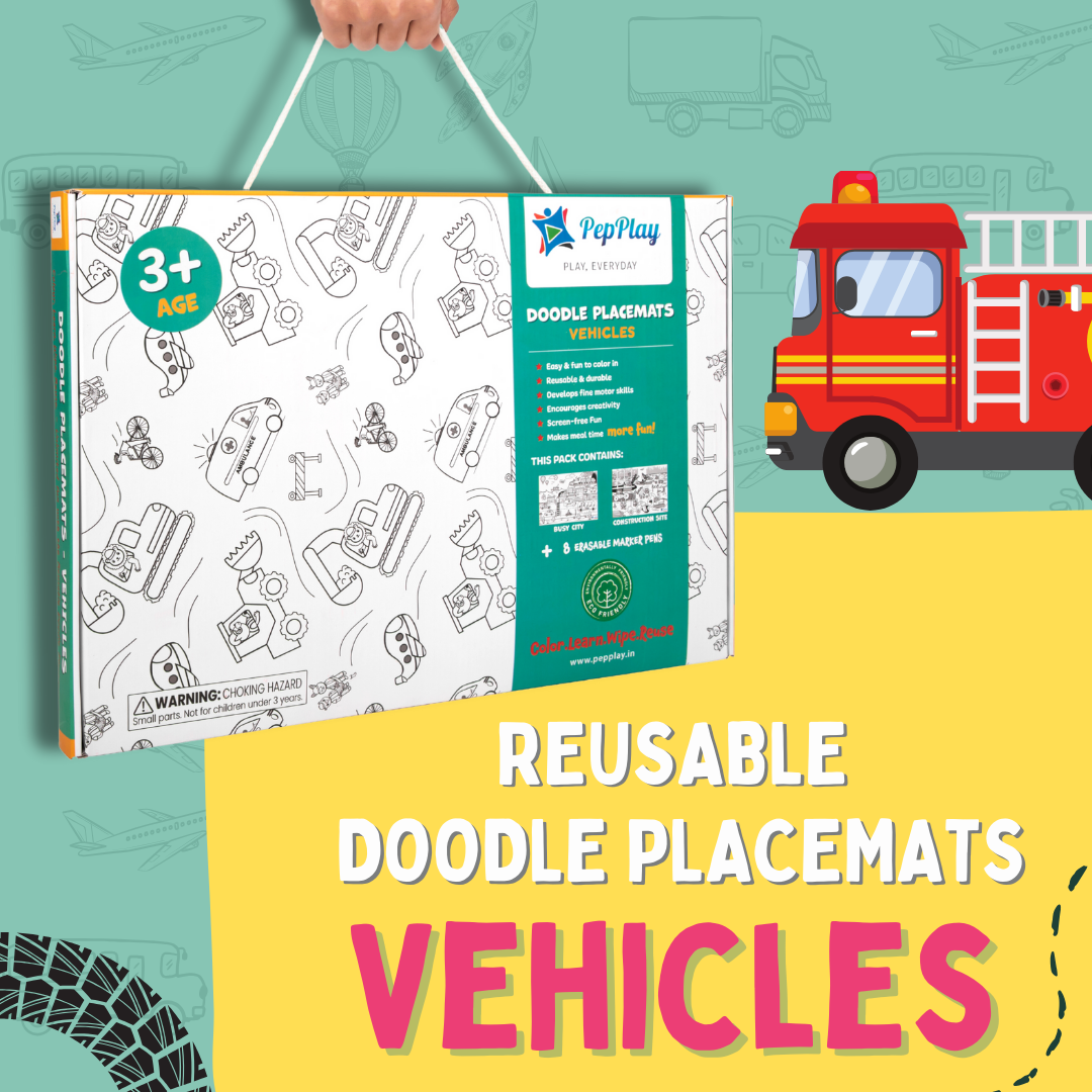 DOODLE PLACEMATS - VEHICLES