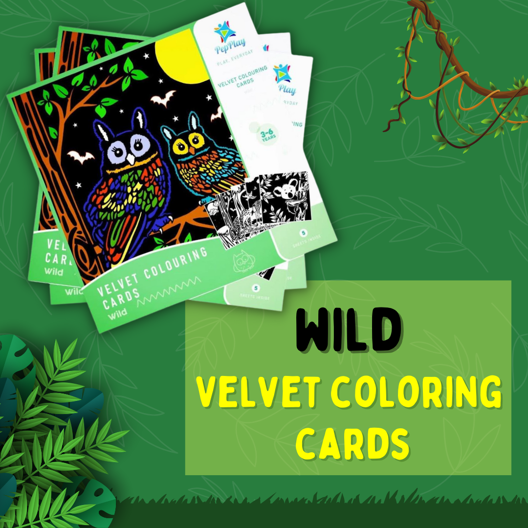 PEPPLAY VELVET COLOURING CARDS- WILD