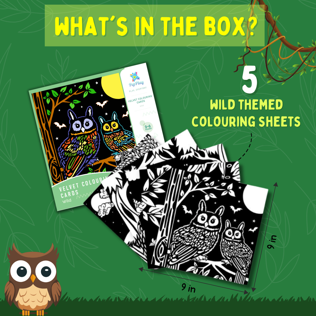 PEPPLAY VELVET COLOURING CARDS- WILD