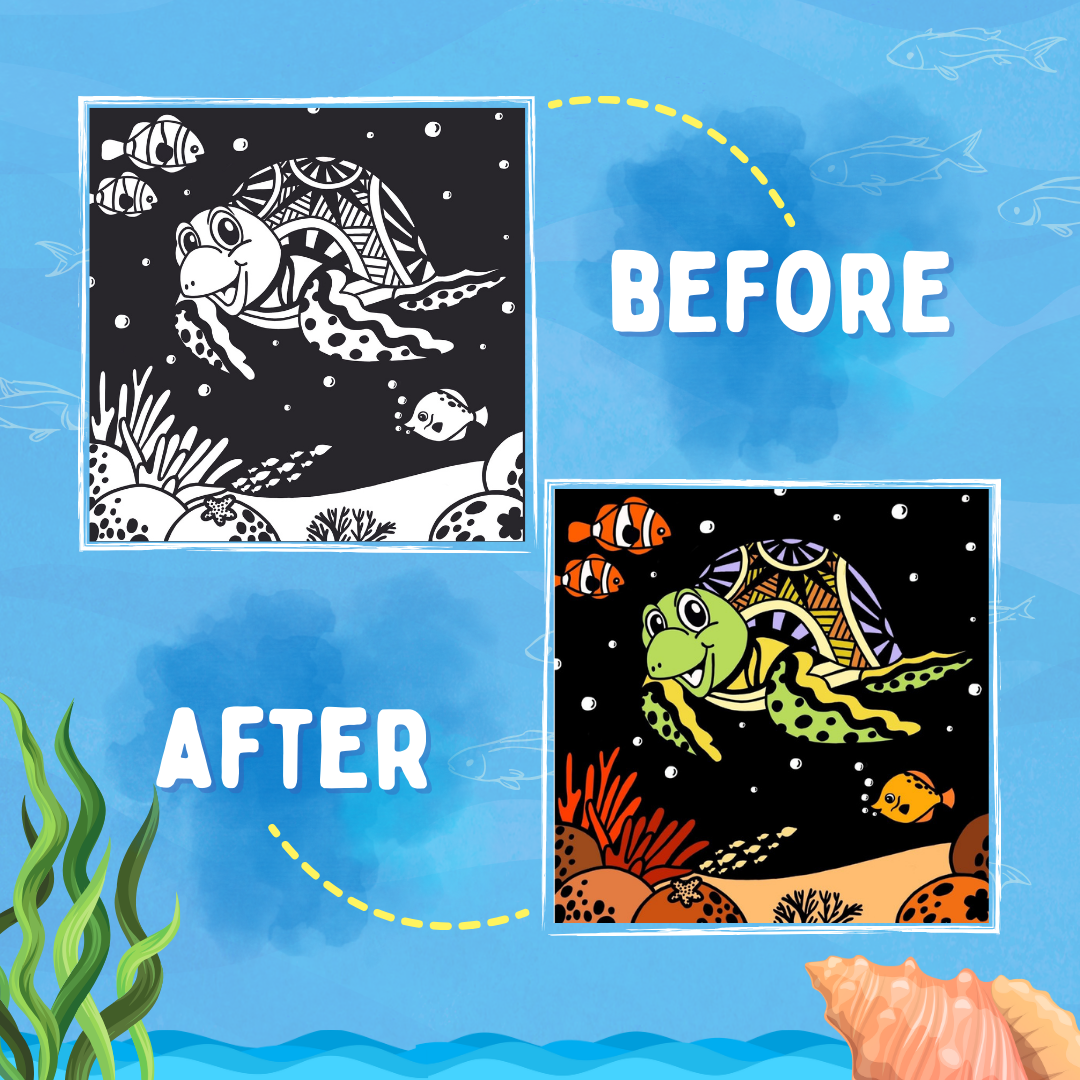 PEPPLAY VELVET COLOURING CARDS- OCEAN