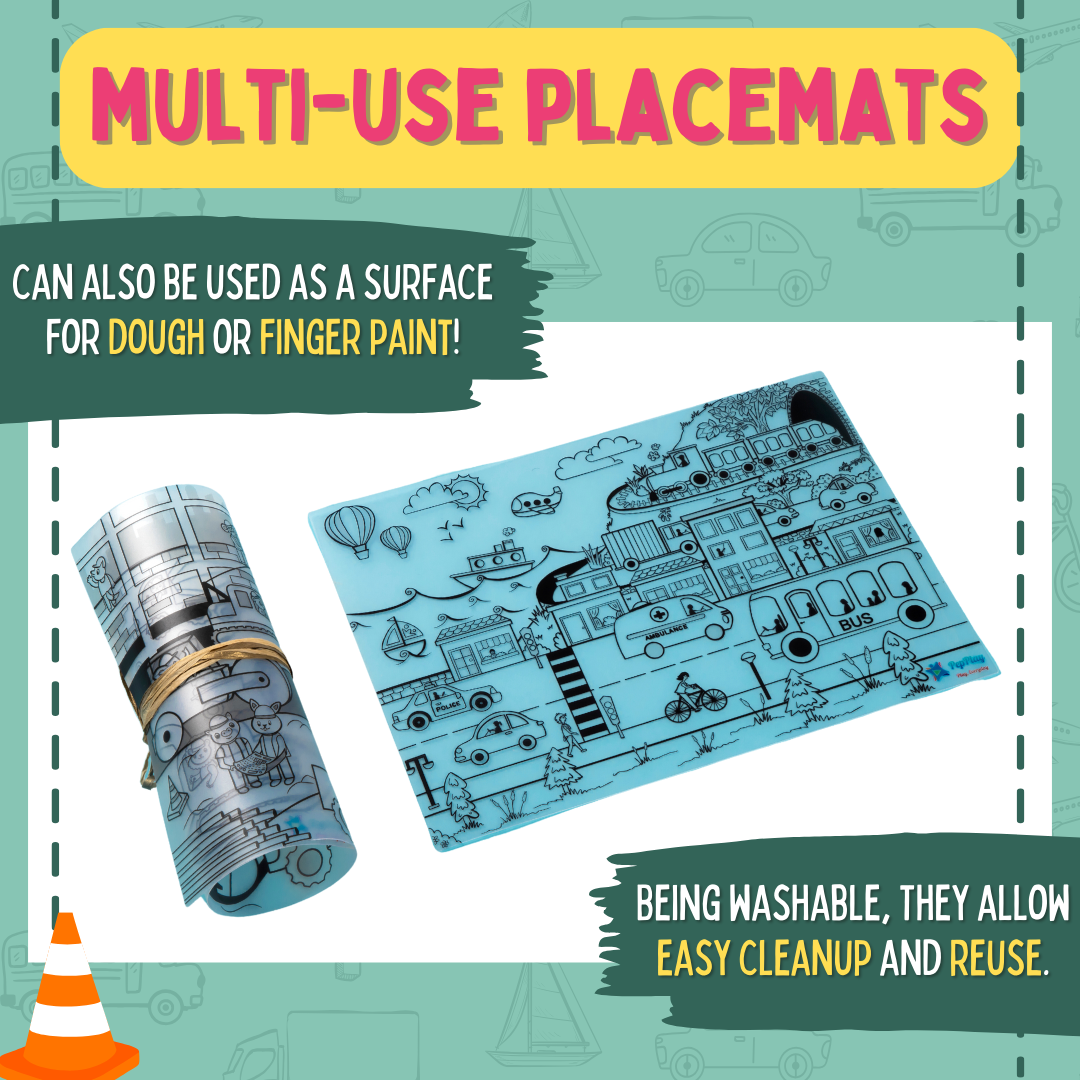 DOODLE PLACEMATS - VEHICLES