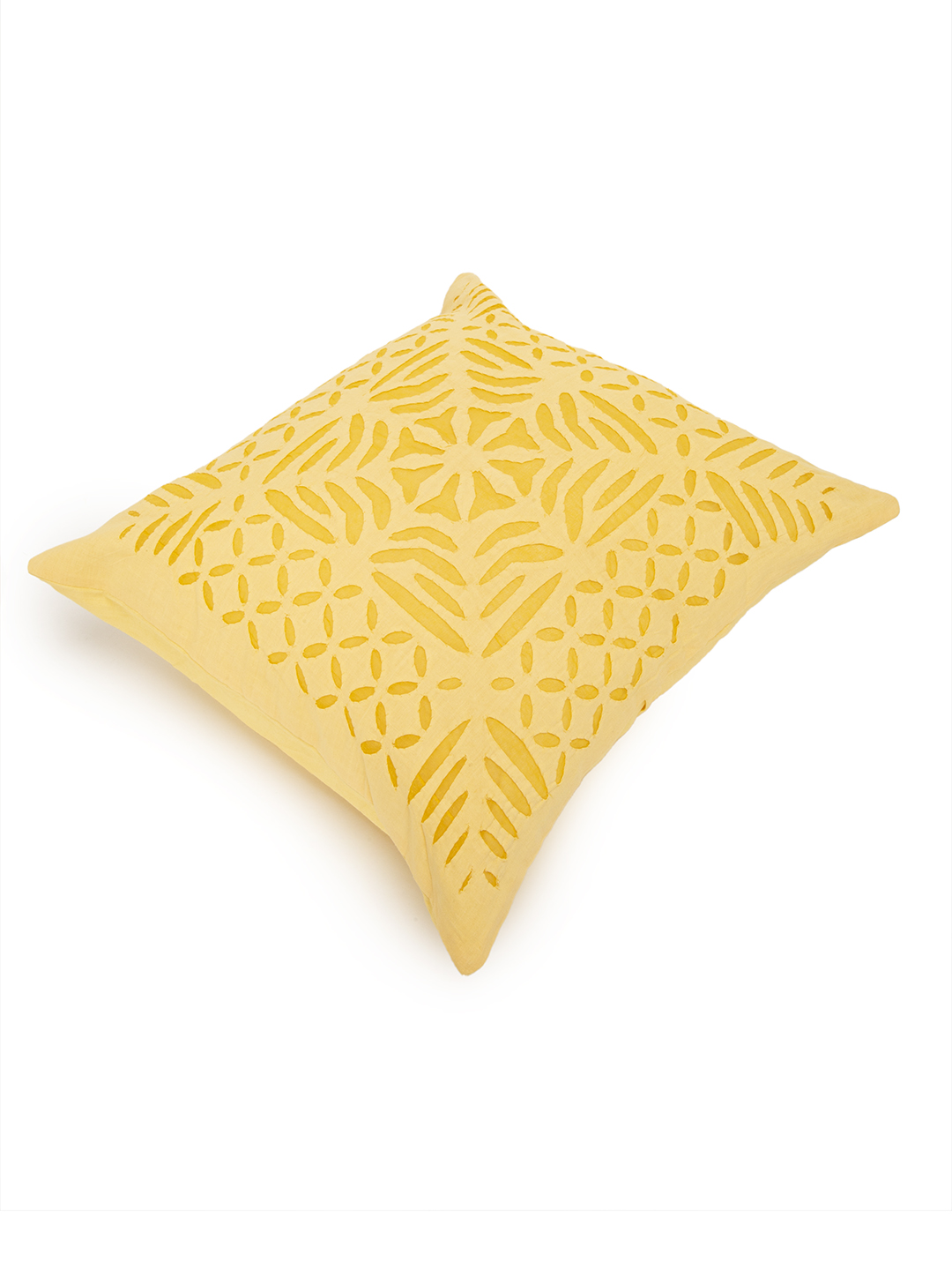 Applique, Handmade Cushion Cover, Gulchand Design, Beige