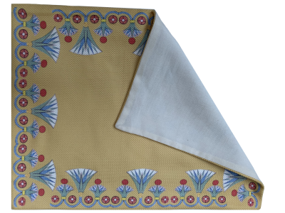 Yellow Table Mat With Lotus Border