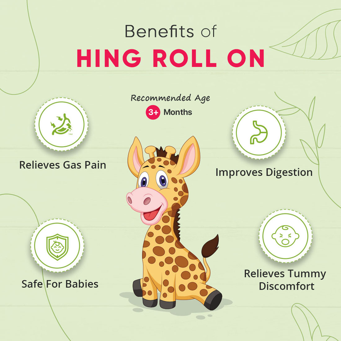 BabyOrgano Hing Roll On for Colic, Constipation and Indigestion in Infants and Kids -100% Ayurvedic (40ml)