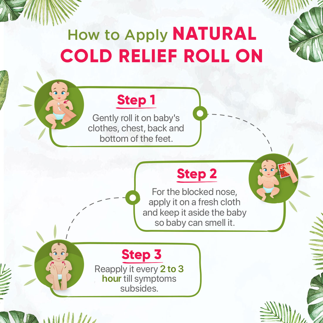 BabyOrgano Natural Cold Relief Roll-on for Cold, Cough, Nose Block and Chest Congestion (40ml)