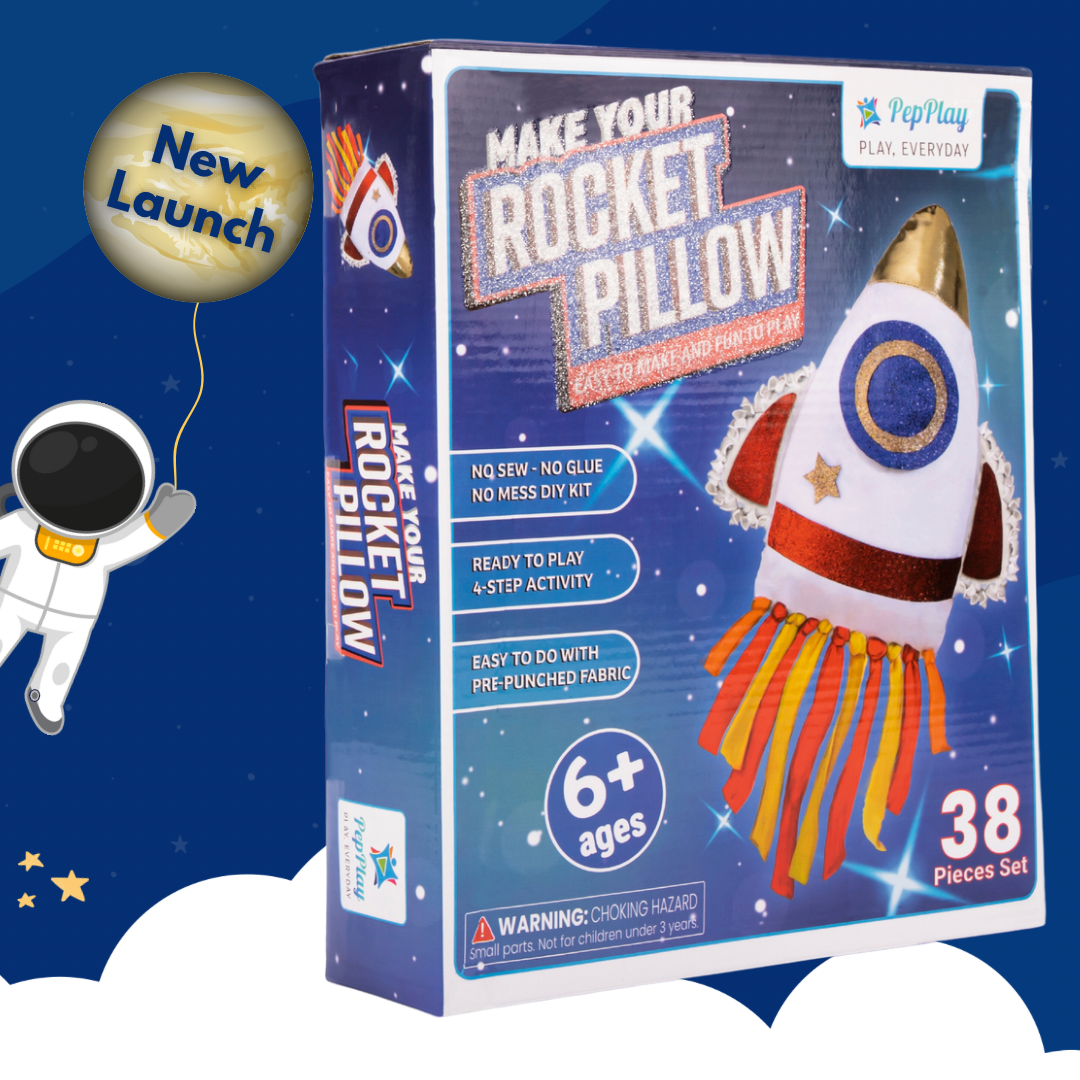 PepPlay DIY Make Your Own Rocket Plush Pillow Craft Kit