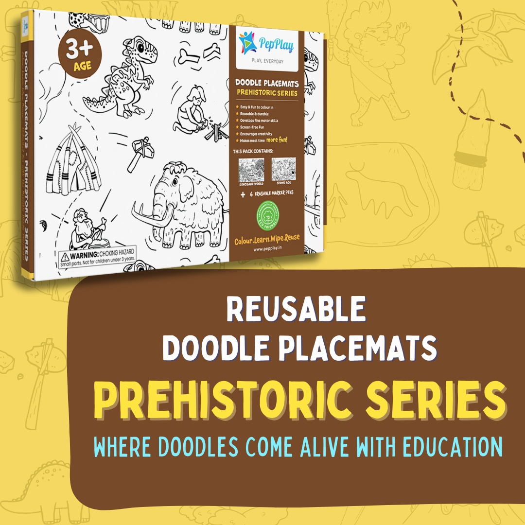 Pepplay Doodle Prehistoric Series Placemats