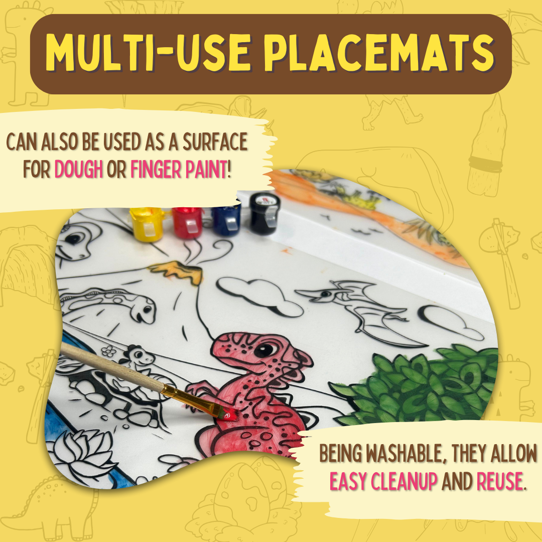 PEPPLAY DOODLE PLACEMATS - PREHISTORIC SERIES