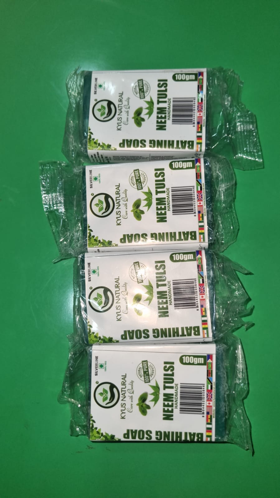 Kyus Natural Handcrafted Neem Tulsi Anti-Bacterial Bathing Soap Bar…
