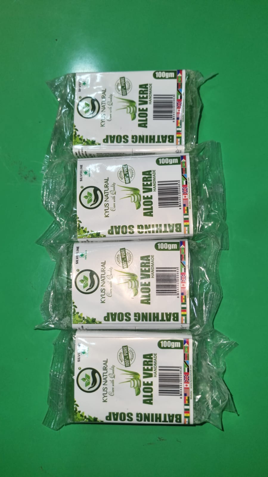 Kyus Natural Handcrafted Aloe Vera Bathing Soap Bar (100g)