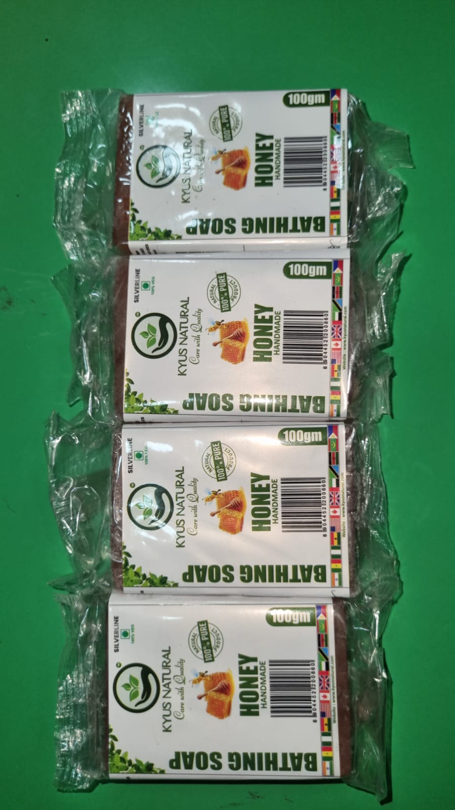Kyus Natural Handcrafted Honey & Glycerin Bathing Soap Bar (100g)