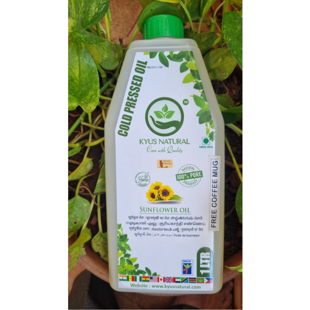 Kyus Natural Cold Pressed Wood Pressed Sunflower Oil (1L)