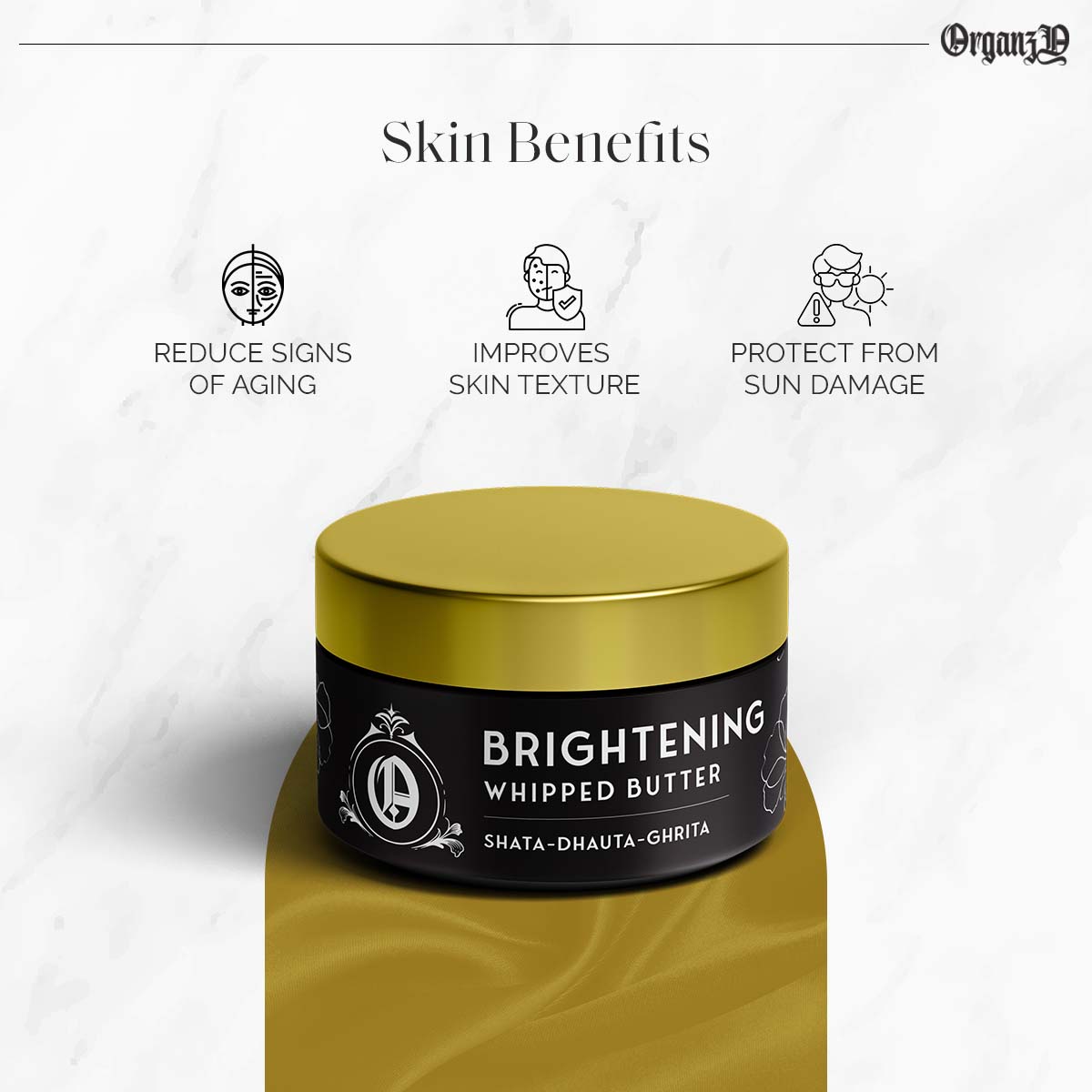 Whipped Butter Night Cream | Shata Dhauta Ghrita Moisturiser reduce Dark Spots & Pigementation - 100gram