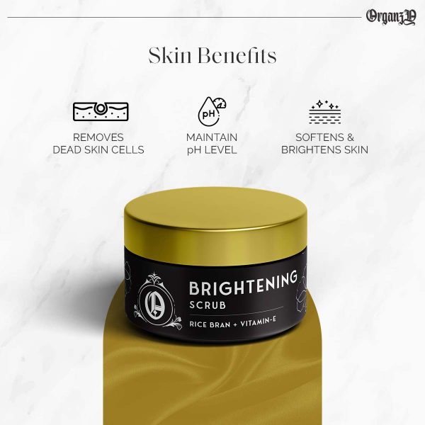 Rice Bran and Vitamin E Face Scrub by Organzy| Brightening Facial Scrub for Softens Skin - 100 Grams