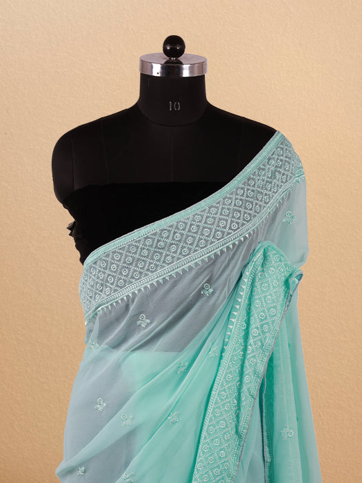 Georgette Thread Embroidery Saree