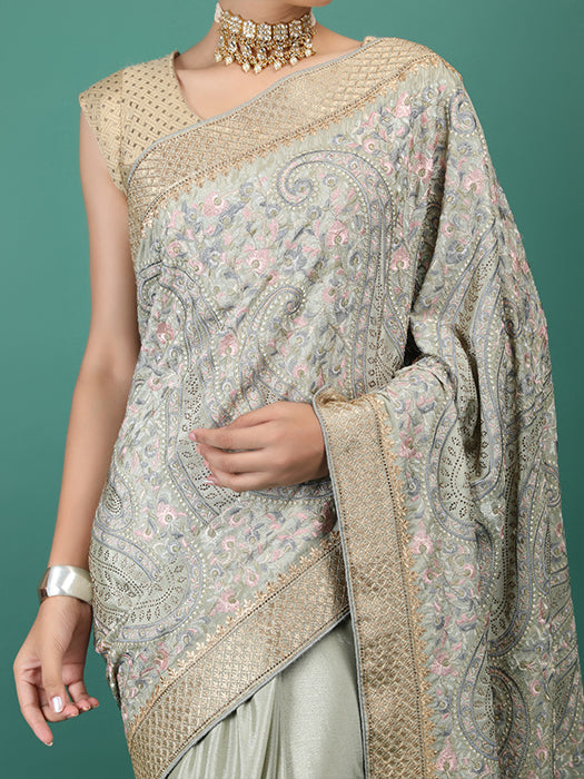 Chiffon Stitch Embroidery Saree