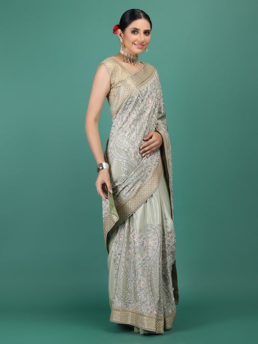 Chiffon Stitch Embroidery Saree