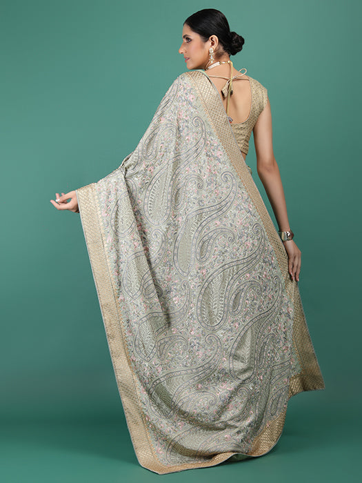Chiffon Stitch Embroidery Saree