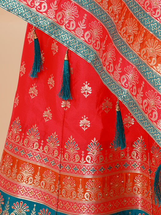Poly Banarasi Lehenga Choli with Dupatta