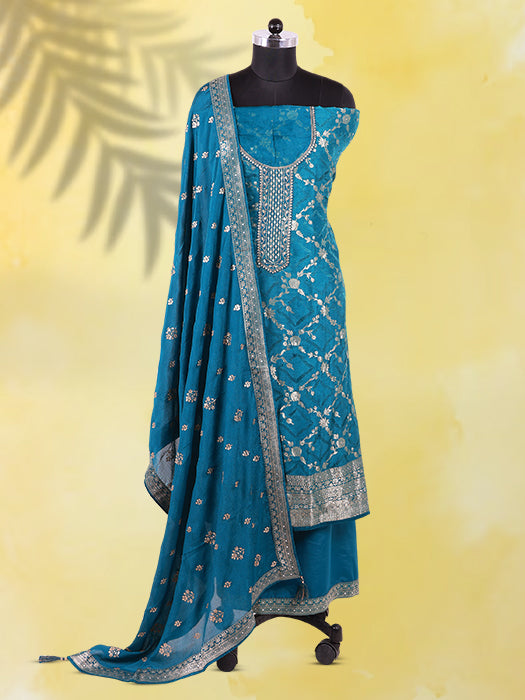Silk Crepe Suit with Dupatta