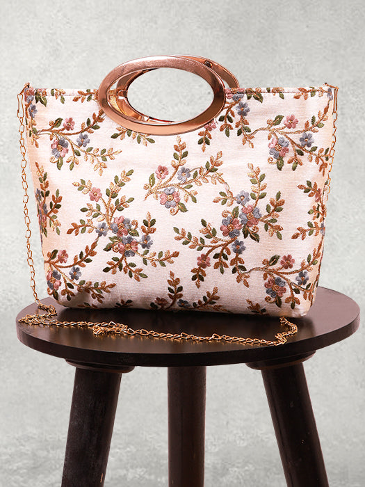 Handcrafted Silk Embroidered Ethnic Handbag