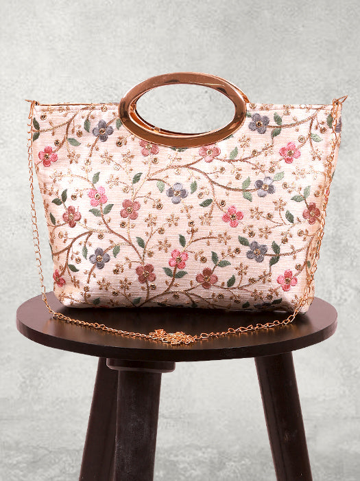 Handcrafted Silk Embroidered Ethnic Handbag