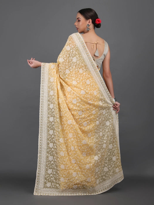 All over Embroidery Zari Saree