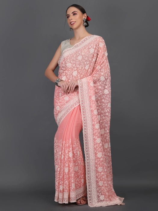 All over Embroidery Zari Saree