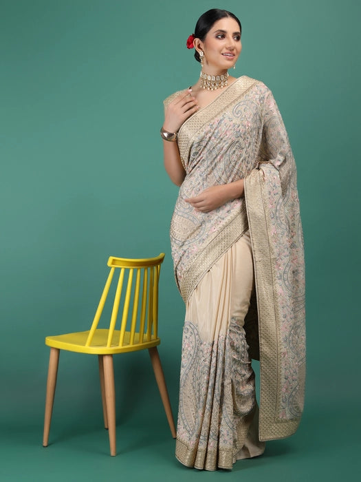 Chiffon Stitch Embroidery Saree