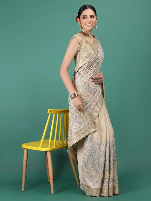 Chiffon Stitch Embroidery Saree