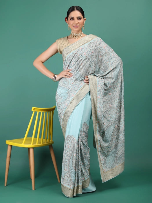 Chiffon Stitch Embroidery Saree