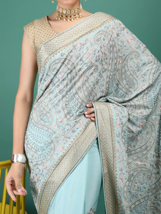 Chiffon Stitch Embroidery Saree