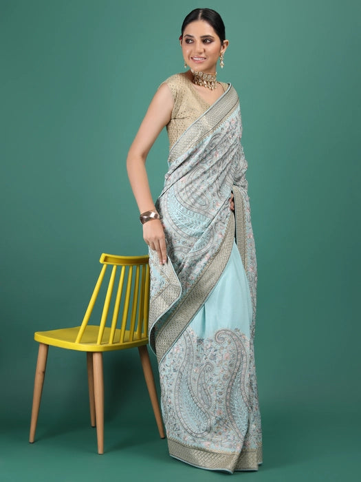 Chiffon Stitch Embroidery Saree