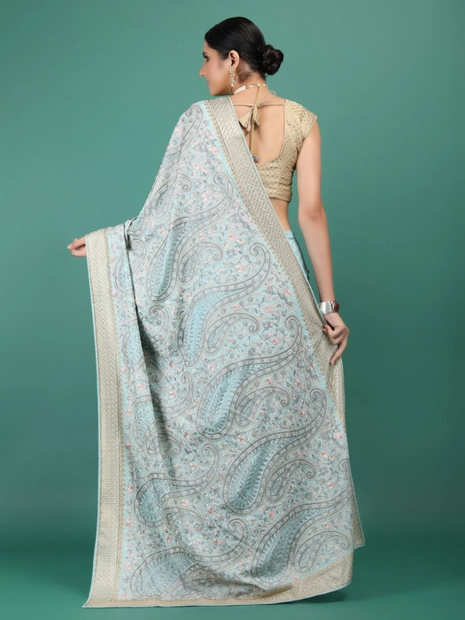 Chiffon Stitch Embroidery Saree