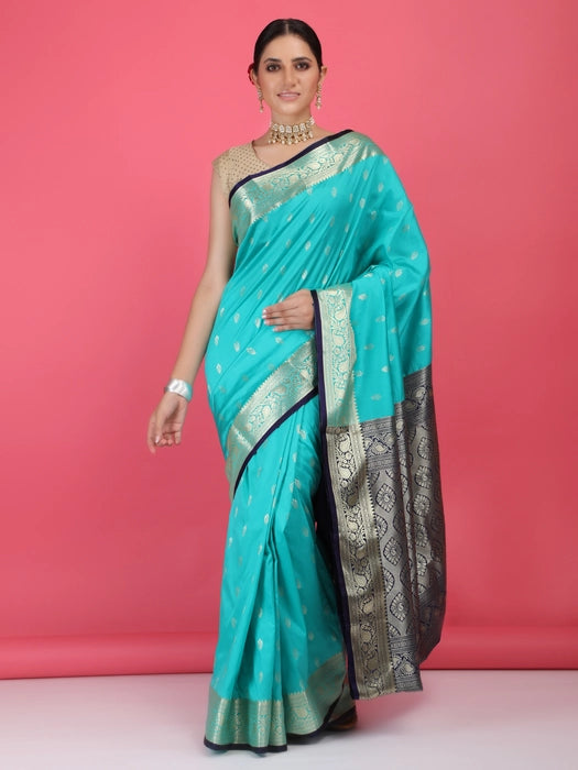 Silk Booti Border with Pallu Saree