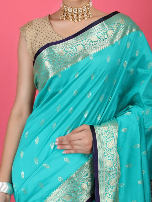 Silk Booti Border with Pallu Saree