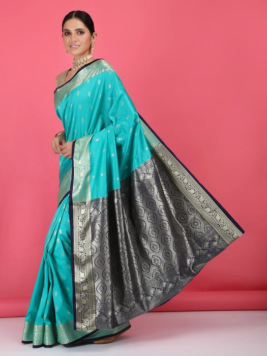 Silk Booti Border with Pallu Saree