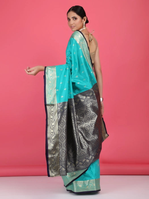 Silk Booti Border with Pallu Saree