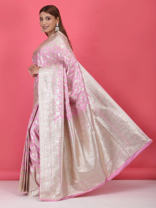 Zari Jaal Satin Poly Silk  Saree