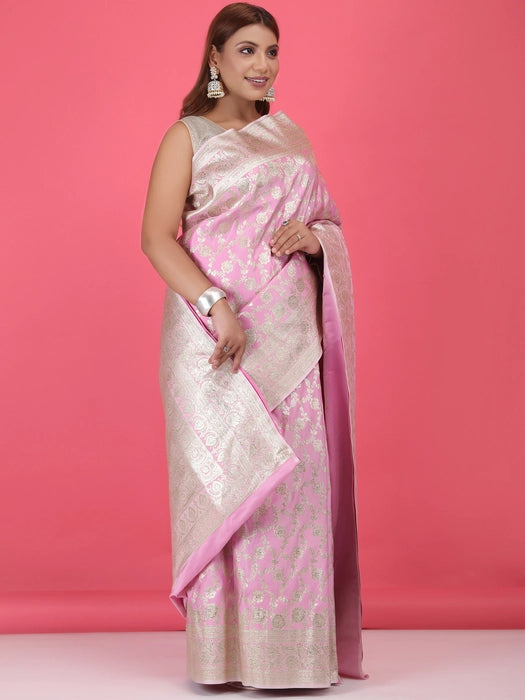 Zari Jaal Satin Poly Silk  Saree
