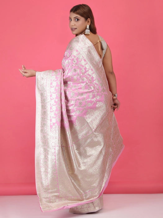 Zari Jaal Satin Poly Silk  Saree