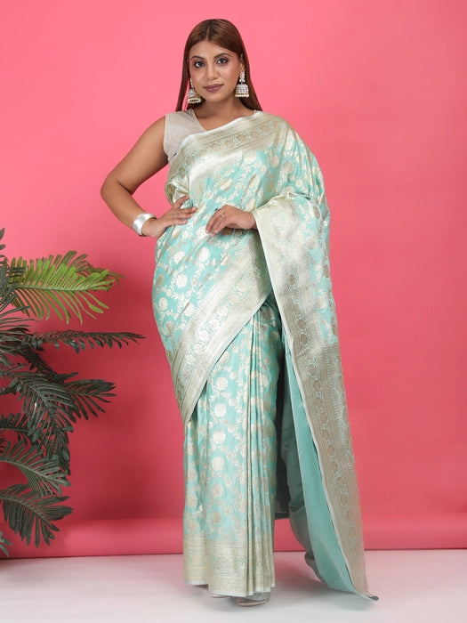 Zari Jaal Satin Poly Silk  Saree