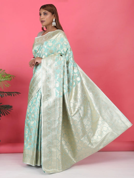 Zari Jaal Satin Poly Silk  Saree