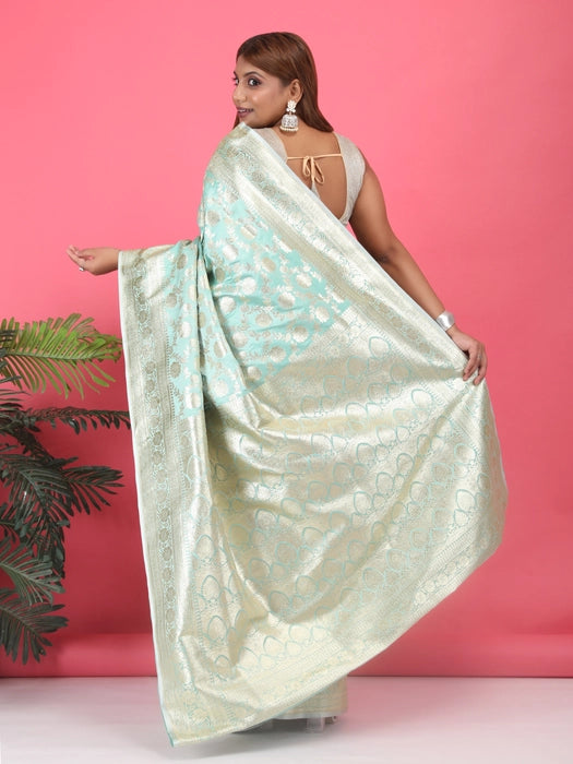 Zari Jaal Satin Poly Silk  Saree