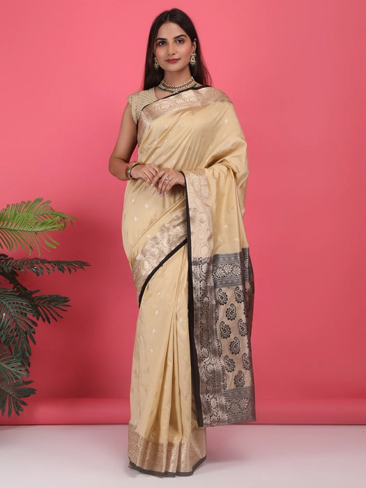 Silk Booti Border with Pallu Saree