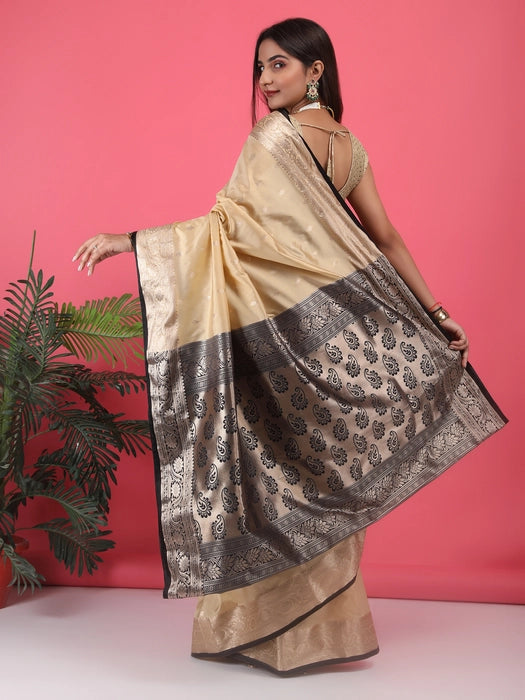 Silk Booti Border with Pallu Saree