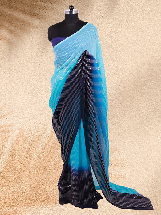 Georgette Sequins Saree